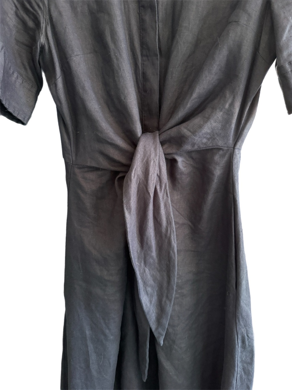 Lauren Ralph Lauren Navy Tie-Front Shirt Dress - Picture 4 of 5